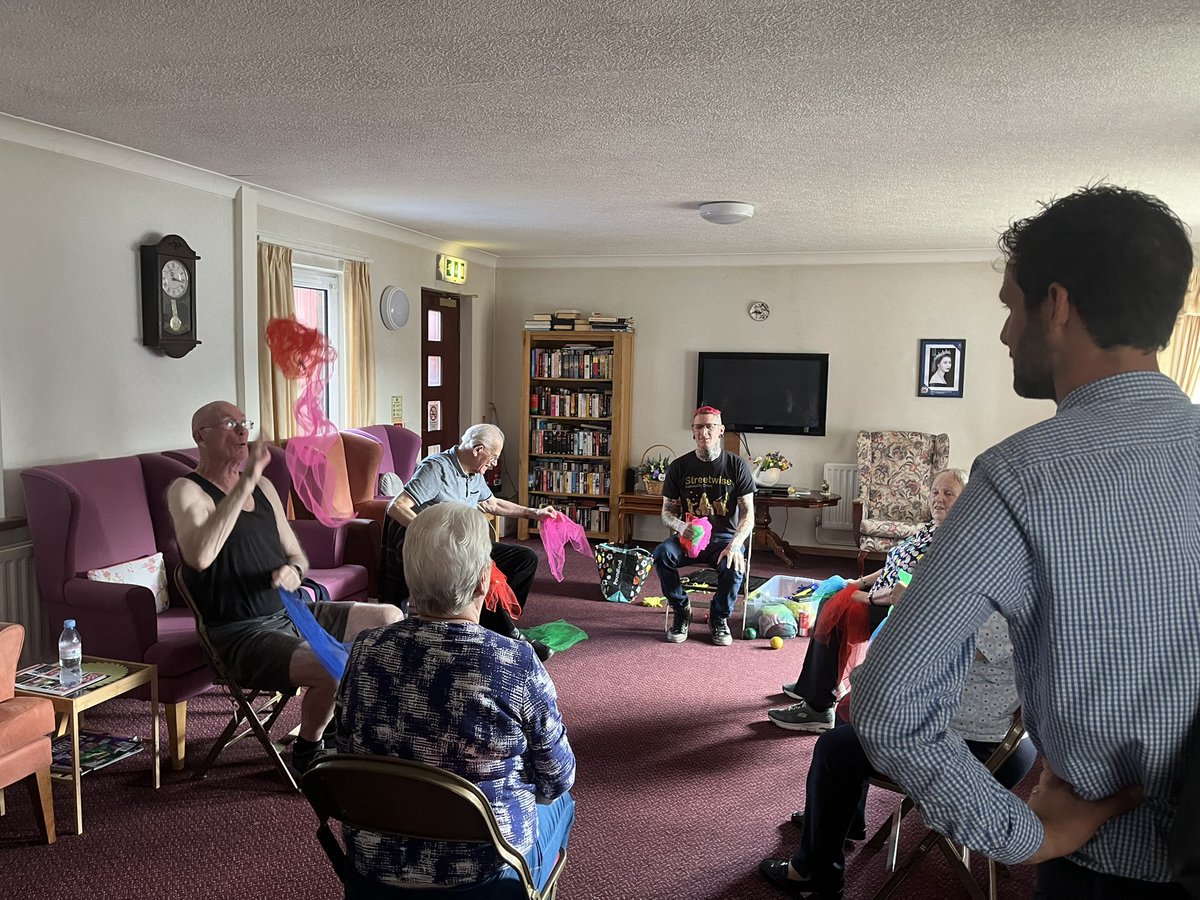 Circus skills workshop in full swing in Cook Court. There are some laughs and giggles from this group on a Monday morning ! <a href="/ClanmilHousing/">Clanmil Housing</a>