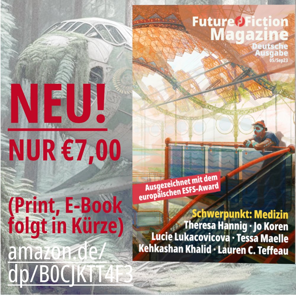 Heute erscheint meine Kurzgeschichte
"Wo Acht Arme Grillen", die ich zusammen mit Uwe Post geschrieben habe in der neuen Ausgabe des Future Fiction Magazine!
Zuerst als Print, bald auch als E-Book.
Bestellbar hier: amazon.de/dp/B0CJKTT4F3

#futurefiction #solarpunk #magazin