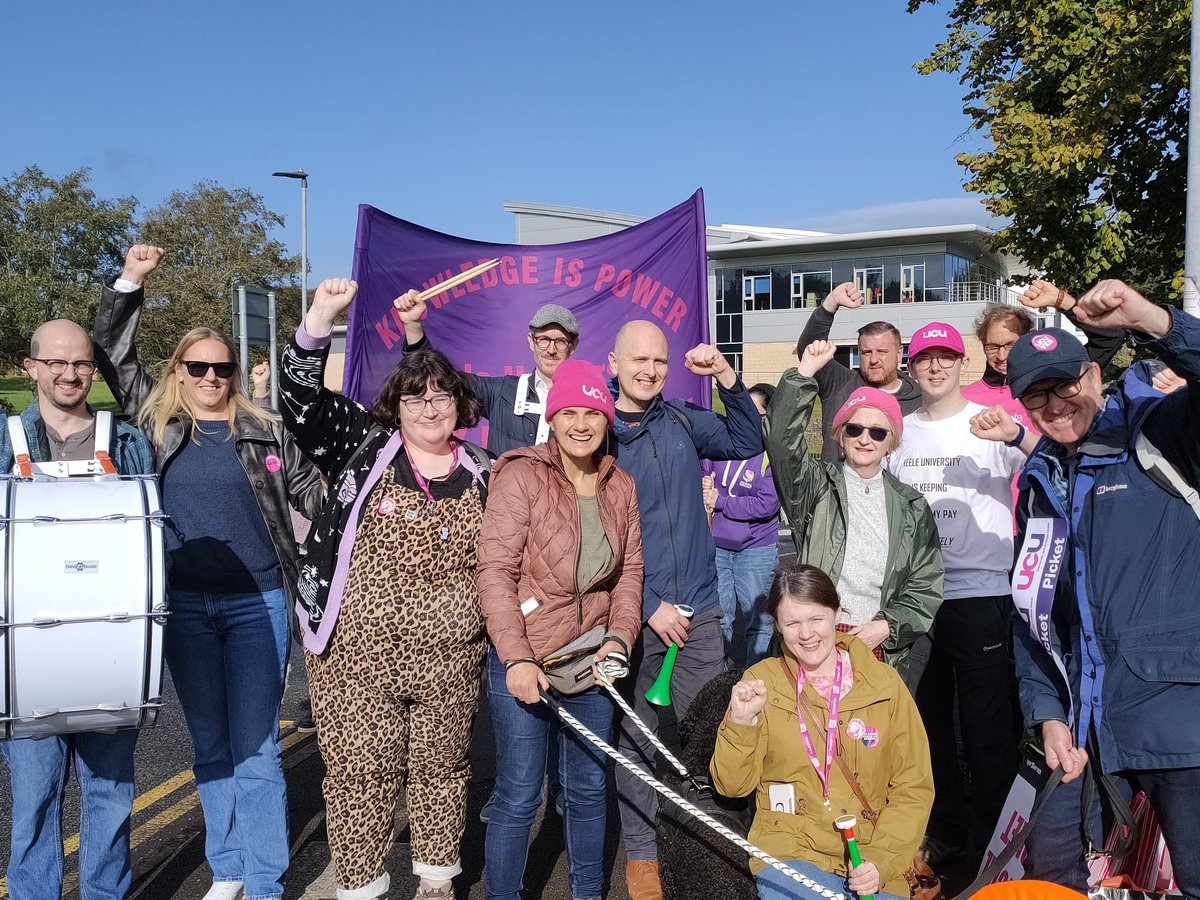 Starting week one making noise on the sunny picket line. Loads of support from students. We are tired, we are angry, but we are far from beaten.