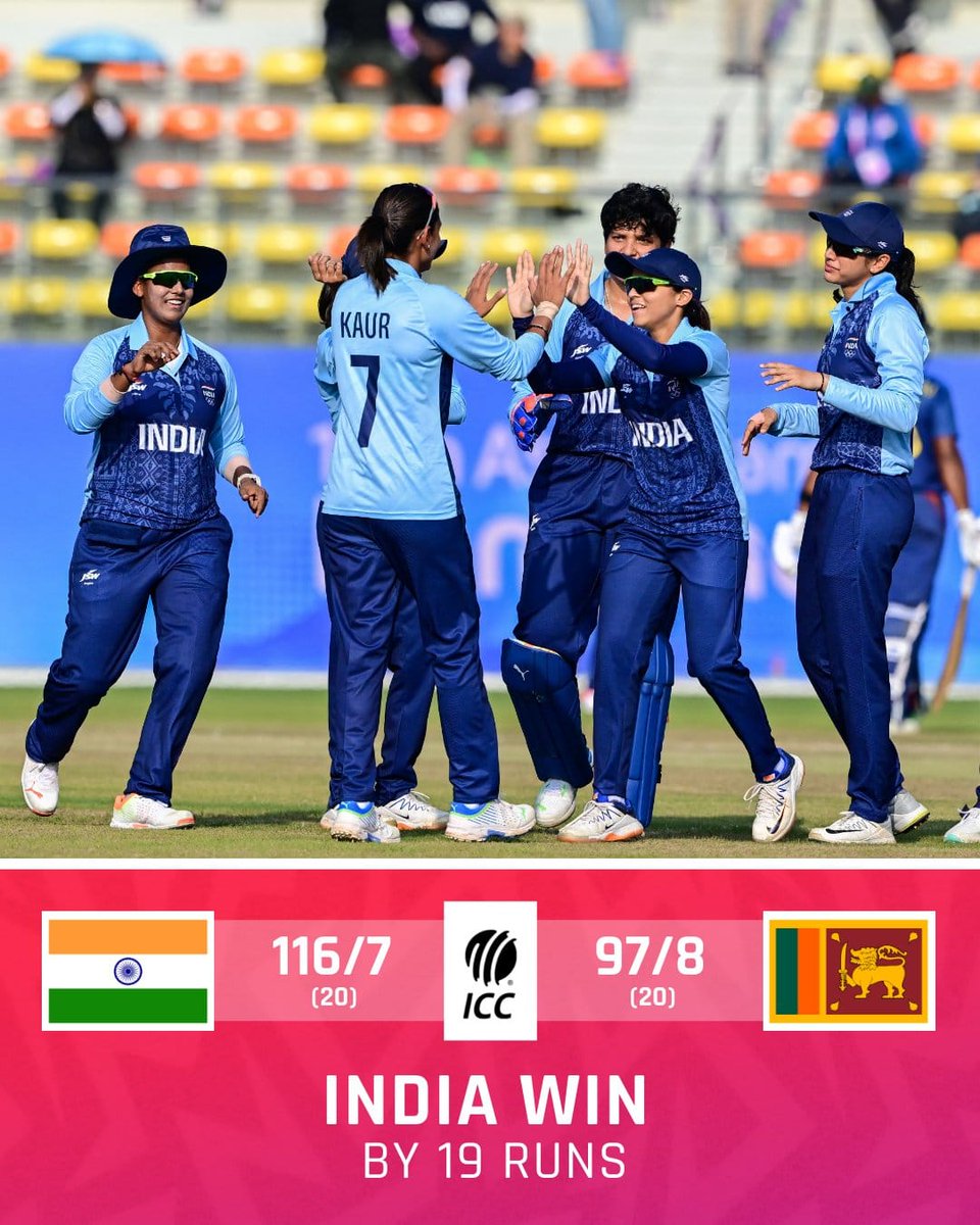 कप्तान हरमनप्रीत कौर के नेतृत्व में भारतीय महिला क्रिकेट टीम ने #AsianGames महिला #T20 के फ़ाइनल में श्रीलंका को हराकर गोल्ड मेडल जीत लिया है🥇 🔥

भारतीय टीम को शुभकामनाएं 👏🏼

#GoldMedal 
#HarmanpreetKaur
