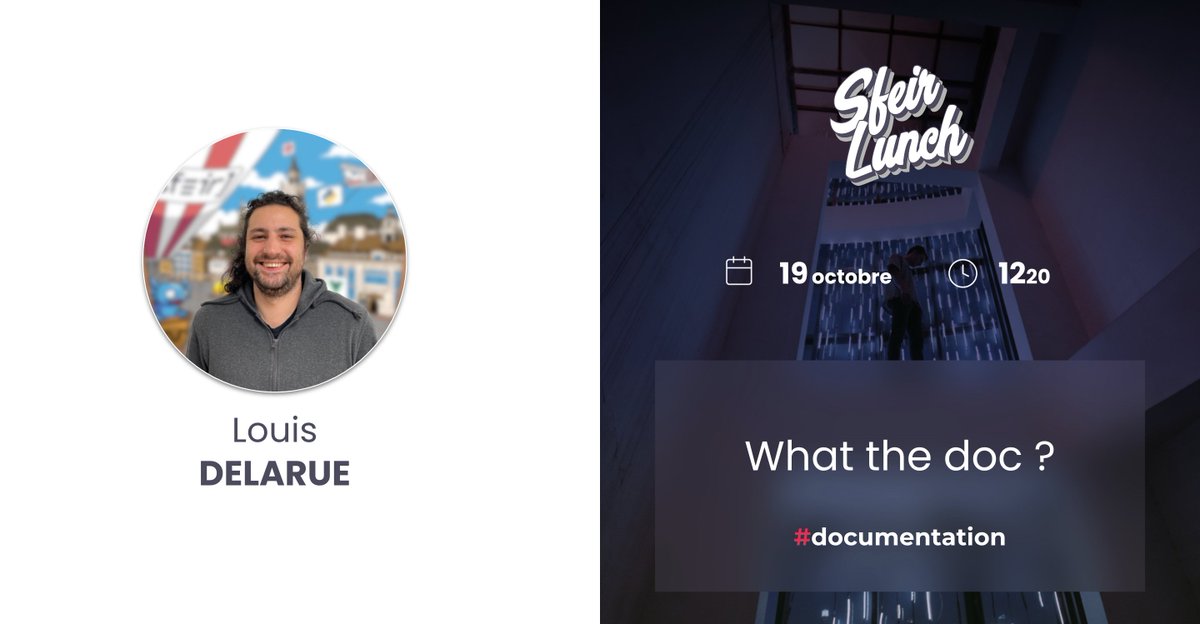 [SFEIR Lunch #32] Un nouveau rendez-vous est programmé en Octobre ! Cette fois-ci, on parlera plus bonnes pratiques que technique ! Au programme : 'What the doc?' avec Louis Delarue ! 📄 RDV le 19 octobre prochain, chez SFEIR Lille ! Inscriptions : meetup.com/sfeir-lille/ev…