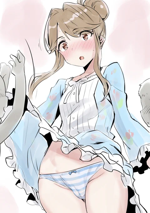 えろガキにスカートめくりされる縞パンtmk 