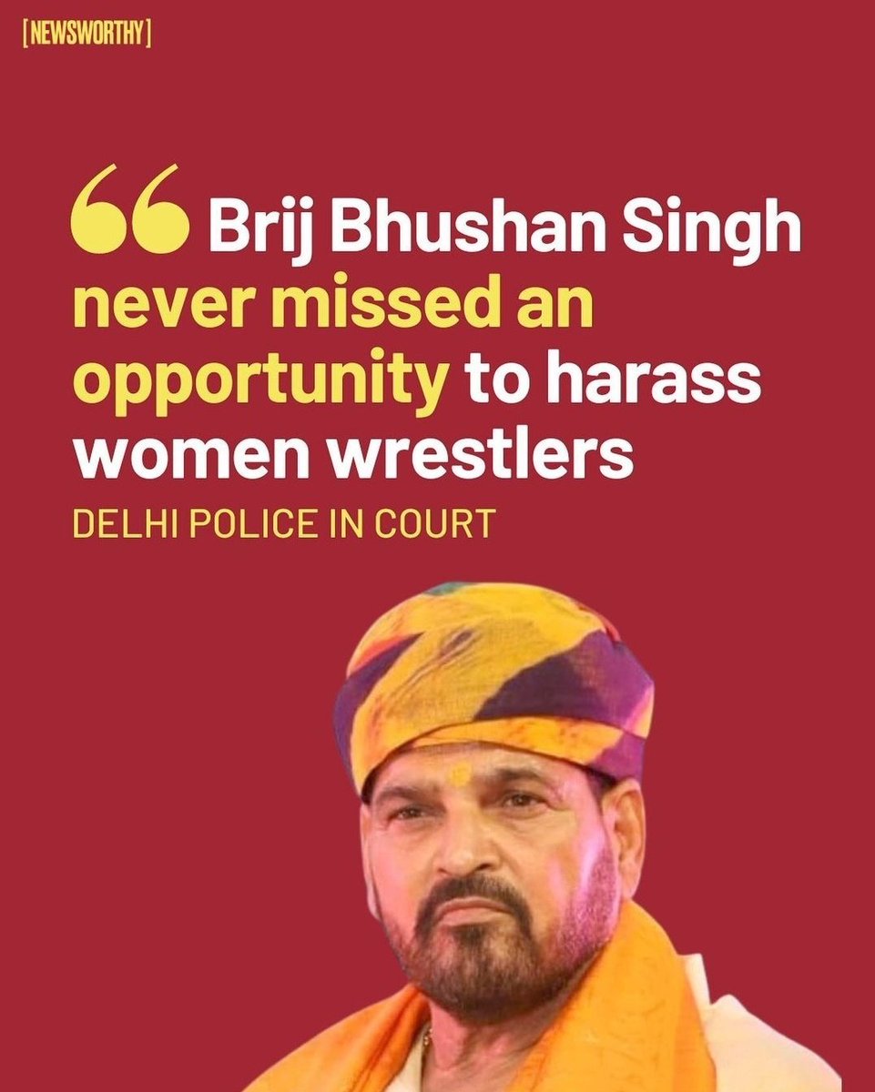 We all know which party he belongs to 🤔 and he is yet to be expelled. Clearly, Vote Bank is bigger than #womenharassment for this very sanskari party. #BrijBhushanSharanSingh #Brijbhushan