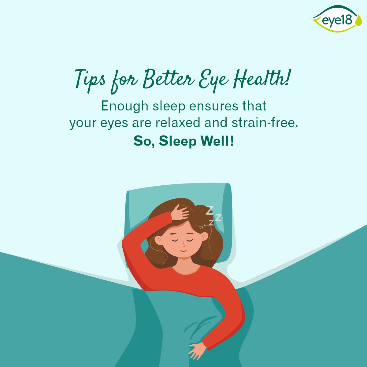 Eye18EyeDrops's tweet photo. An adequate sleep is not only necessary for our body’s rest but also it is important to keep eyes healthy. So, make sure you are sleeping at least 8 hours a day to give right rest to your eyes.
#Eye18EyeDrops #EyeDrops #ayurvedicremedies #EyeCareTips #SleepWellLiveWell https://t.co/DLoqPuuATY