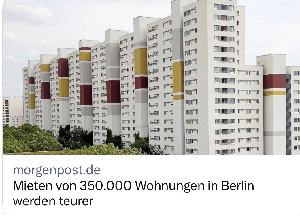 CDU &amp; SPD vereinbaren sozialen Kahlschlag für die 350.000 landeseigenen Wohnungen:
👉Mieten steigen um 9 Prozent
👉50 Prozent weniger Wohnungen an WBS-Berechtigte
👉Modernisierung: Mieten steigen um bis zu 30 Prozent