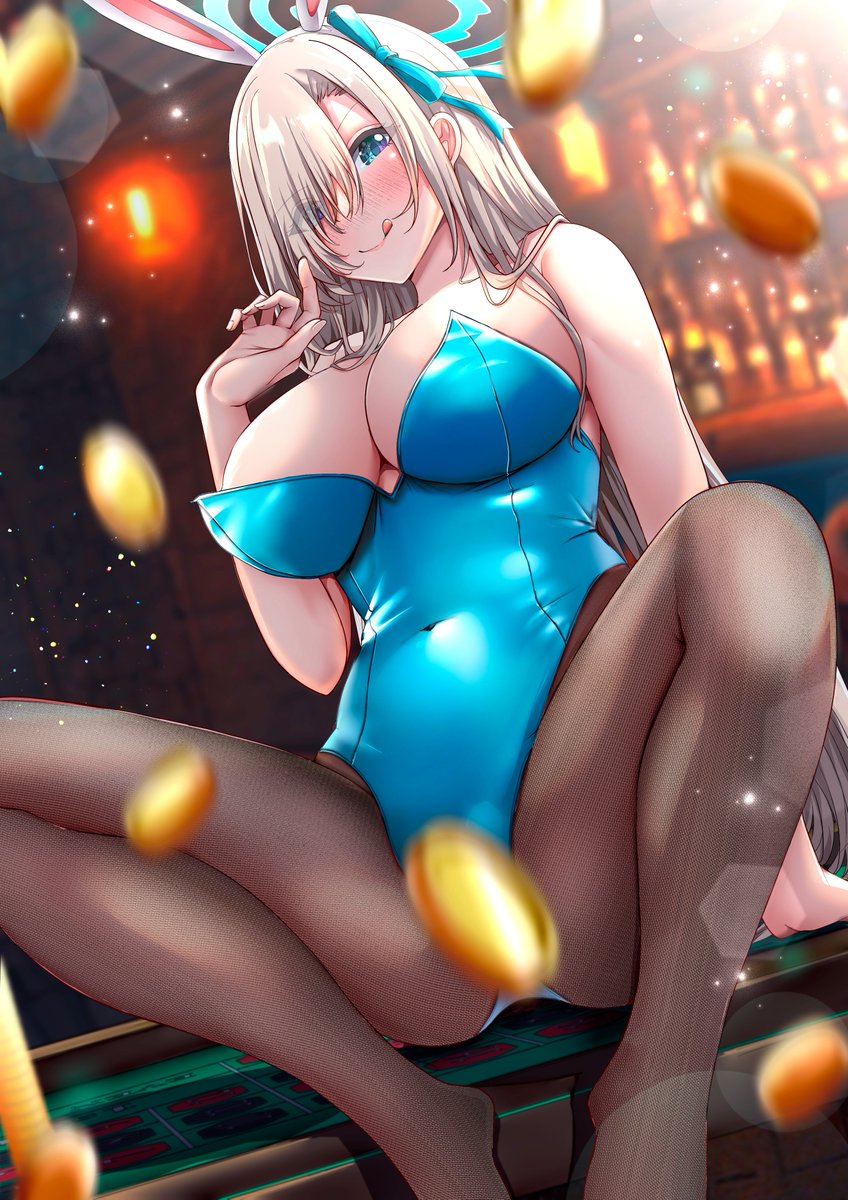 アスナ(ブルアカ) ,アスナ(バニーガール) 「SAN☆ZAI 」|⚓️阿賀まりの⚓️コミ1/L32a/色紙出品中のイラスト