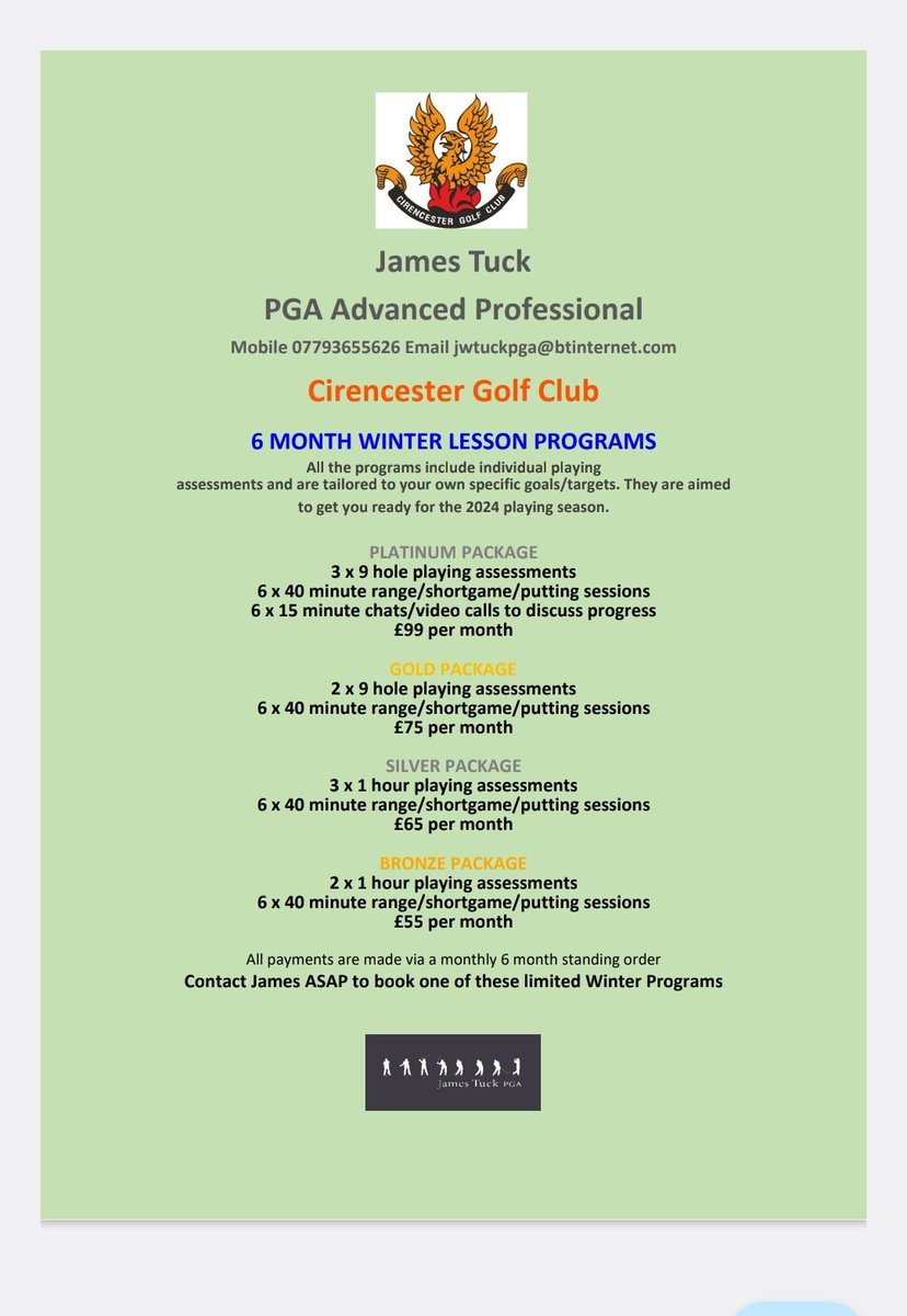 James Tuck (@jamestuckpga) on Twitter photo <a href="/Jamestuckpga/">James Tuck</a> Do you want to hit the ground running next season? Now is the time to start working on your game. Get yourself ready for 2024. Limited Winter Packages now available.
#golf #golfswing #golfers #coaching <a href="/Jamestuckpga/">James Tuck</a> Do you want to hit the ground running next season? Now is the time to start working on your game. Get yourself ready for 2024. Limited Winter Packages now available.
#golf #golfswing #golfers #coaching