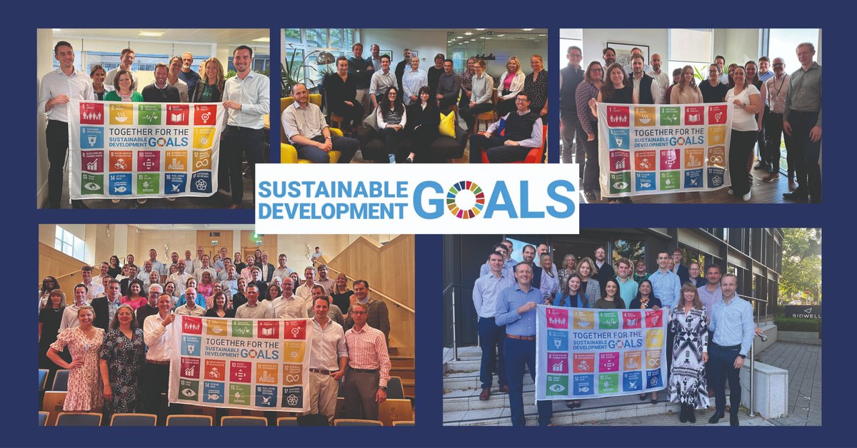 Together with @globalcompactUK we are raising an SDG flag today to show our commitment to achieving the #SDGs. We’re working #TogetherForTheSDGs to deliver climate action, gender equality, biodiversity, and decent work. Find out more: t.ly/gOPbH