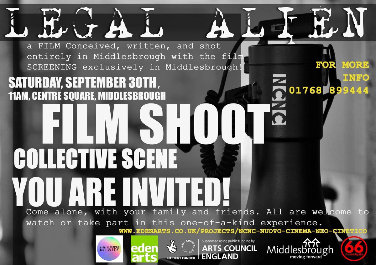 Base Camp Industries (@basecamp_inds) on Twitter photo Want to star in a truly ground-breaking film? We are working with acclaimed Spanish artists NCNC-Film & <a href="/edenartsUK/">Eden Arts</a> & they are looking for participants to take part in a ‘Collective Scene’ at 11am this Saturday outside <a href="/mimauseful/">Middlesbrough Institute of Modern Art</a> in Middlesbrough.
Interested? Drop us a DM Want to star in a truly ground-breaking film? We are working with acclaimed Spanish artists NCNC-Film & <a href="/edenartsUK/">Eden Arts</a> & they are looking for participants to take part in a ‘Collective Scene’ at 11am this Saturday outside <a href="/mimauseful/">Middlesbrough Institute of Modern Art</a> in Middlesbrough.
Interested? Drop us a DM