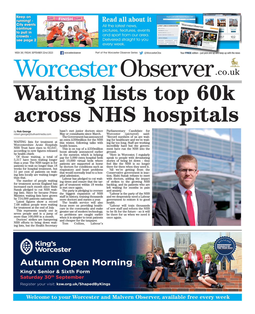 The Worcester Observer is now available across the Faithful City. You can also read it in full, online, with our E.Edition, now also on IOS and Android - worcesterobserver.co.uk/editions