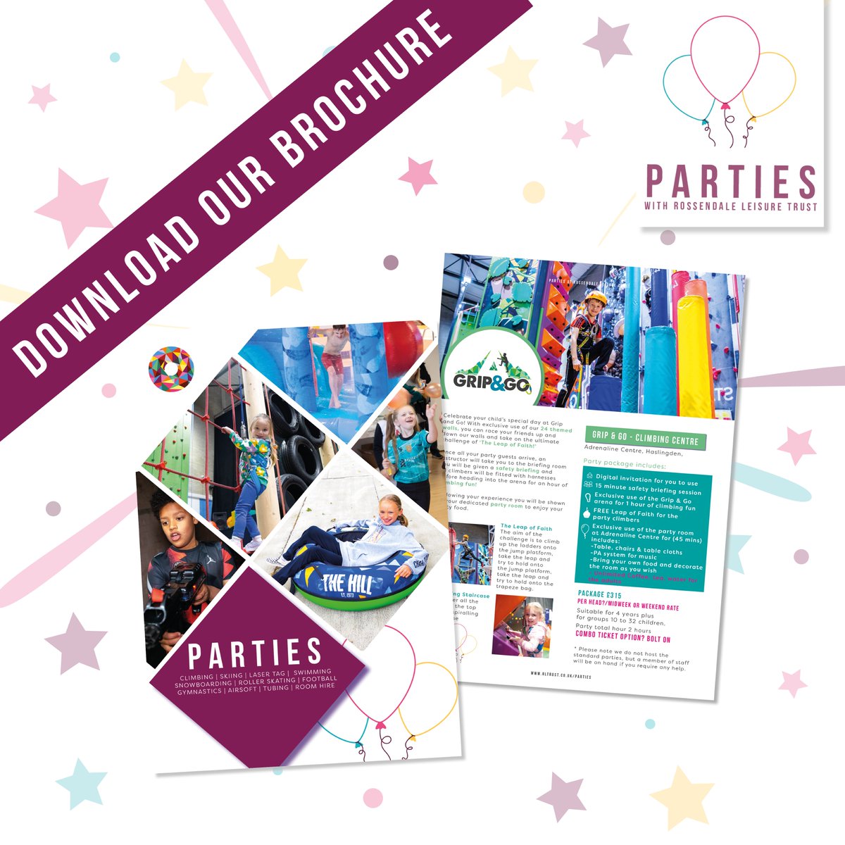 P-A-R-T-Y!    Rossendale Leisure Trust have a range of options available for children’s parties. Their adrenaline filled activities provide a unique experience like nowhere else in the valley. Take a look at the fun filled parties they have to offer- ow.ly/XOCK50PP7pt