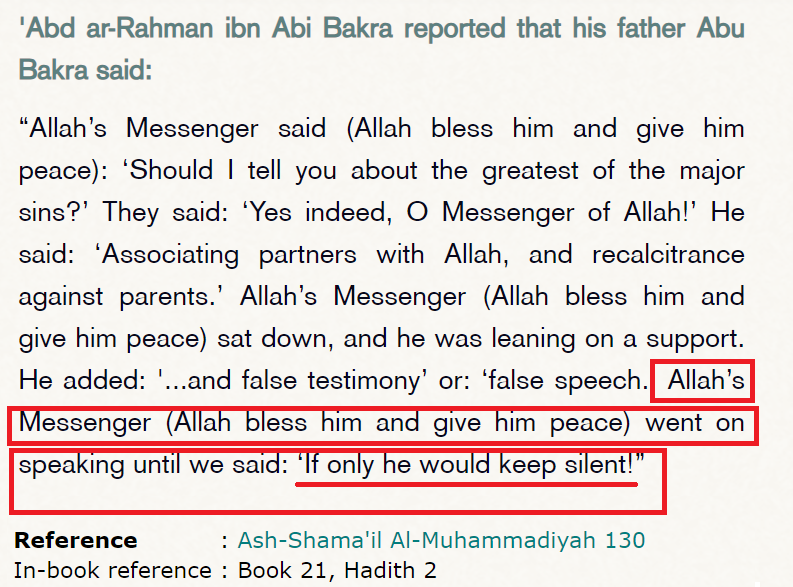 One_Deedat's tweet photo. Even Muhammad's followers (the enlightened companion) sometimes thought if only he'd "STFU!" https://t.co/JHOHvPSmOj