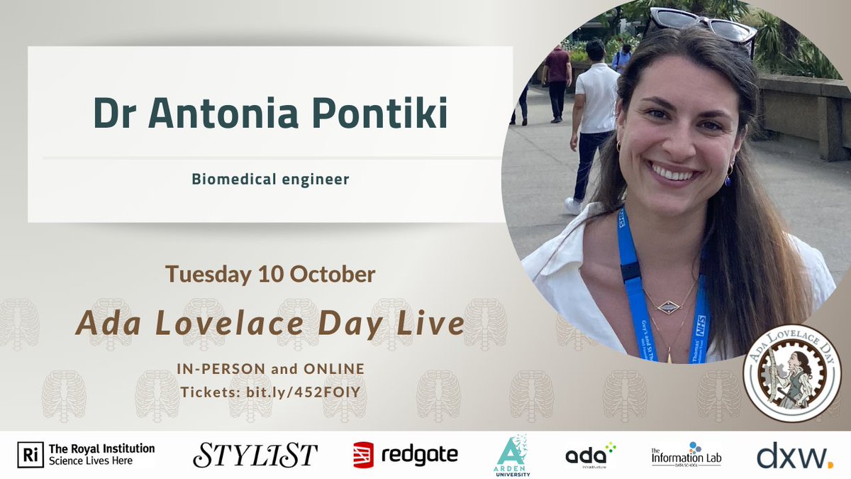 Ada Lovelace Day is back! Join the ‘science cabaret’ in person or online to hear from a fantastic line-up of women in STEM, including the School's very own Dr Antonia Pontiki. Learn more and get tickets here: findingada.com/events/