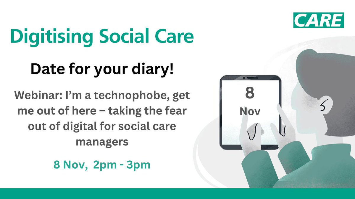 I’m a Technophobe, get me out of here! This webinar hosted by @skillsforcare will provide registered managers with support and practical information to help get them started on their digital journey. Register here 👉events.skillsforcare.org.uk/skillsforcare/… #webinar #socialcare
