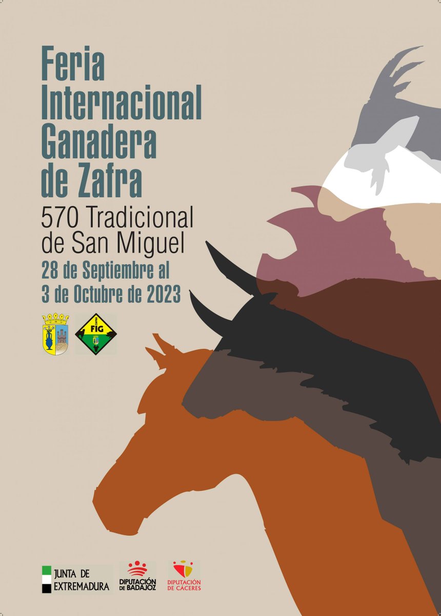 extremadura_tur's tweet photo. 🐎🐄🐖🐑🐐 Llega la Feria Internacional Ganadera de #Zafra. Esta feria no hace falta presentarla 😉 solo ven y disfruta de todas las actividades que ofrece Zafra del 28 de septiembre al 3 de octubre.
🗓️ Toda la info aquí 👇🏻
https://t.co/M2fLg7jhBi https://t.co/KnTWQXl3oV