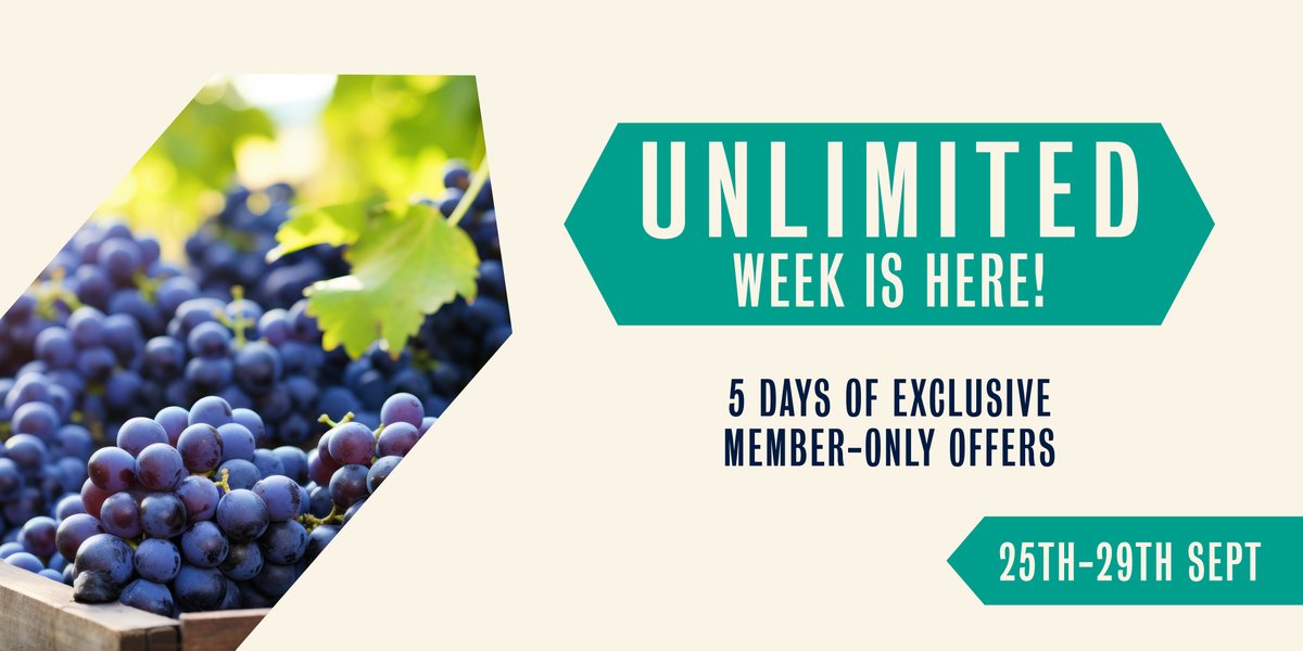 UNLIMITED WEEK has officially arrived! 

Members get access to EXCLUSIVE OFFERS. Look out for seriously exciting daily deals this week.