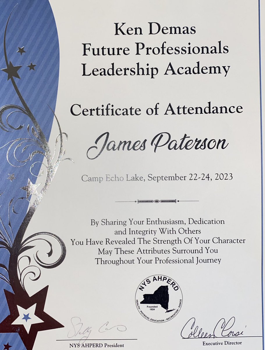 James Paterson (@paterson_physed) on Twitter photo Had a remarkable and unforgettable weekend at the Ken Demas Future Professional Leadership Academy at Camp Echo Lake! It was amazing meeting fellow future professionals who share the same passion for Physical Education and I can say the FUTURE IS BRIGHT!! Thank you <a href="/NYSAHPERD/">NYS AHPERD</a>!!! Had a remarkable and unforgettable weekend at the Ken Demas Future Professional Leadership Academy at Camp Echo Lake! It was amazing meeting fellow future professionals who share the same passion for Physical Education and I can say the FUTURE IS BRIGHT!! Thank you <a href="/NYSAHPERD/">NYS AHPERD</a>!!!