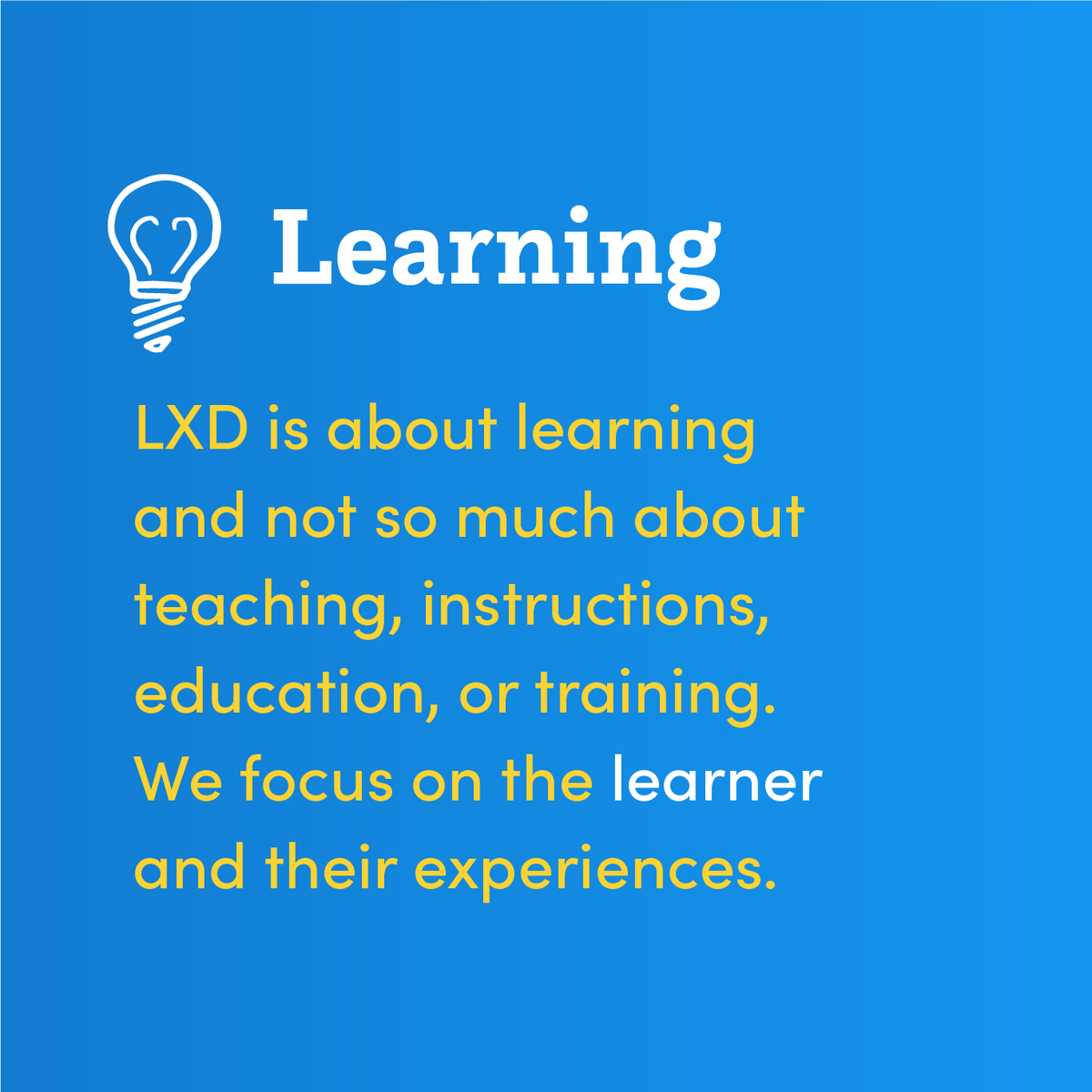LXDsocial's tweet photo. Learning Experience Design is the process of creating learning experiences that enable the learner to achieve the desired learning outcome in a human-centered and goal oriented way.

More on our website https://t.co/yY0FvprHe2 and in the #lxdbook starting page 53. https://t.co/WZuzuyaoUY