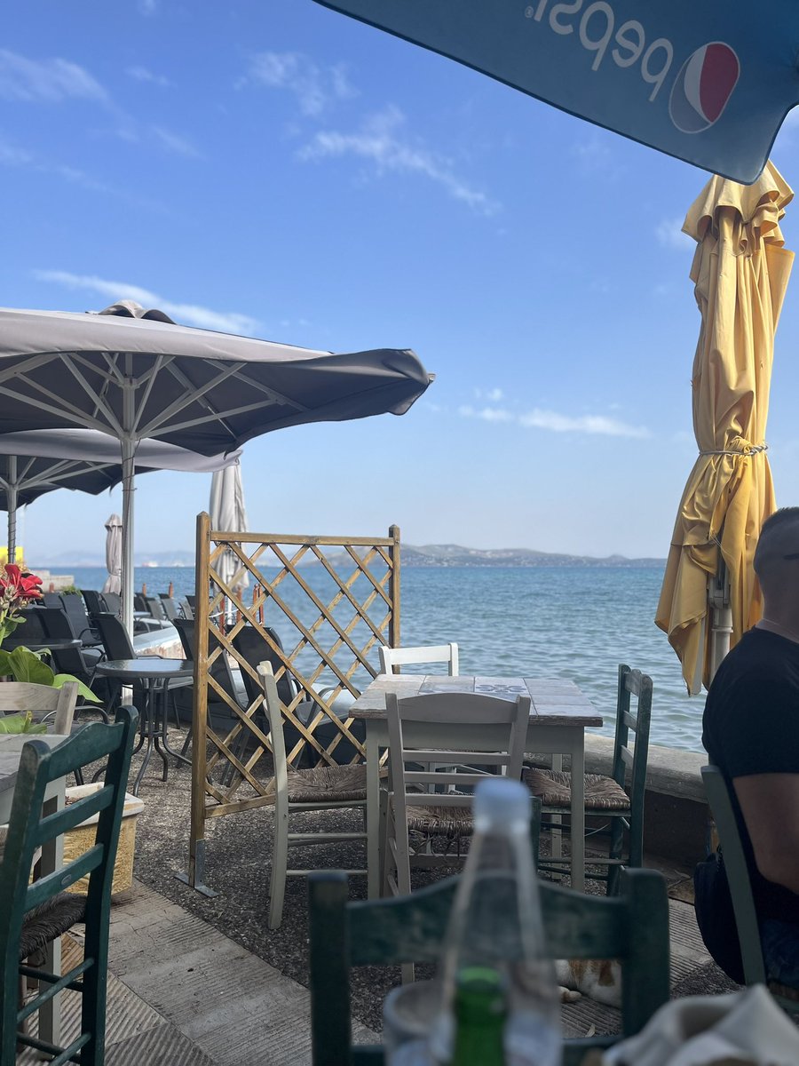 KKessack's tweet photo. Had a lovely day in #NeaPeramos after the nightmare of of #touristrap #Santorini a fabulous beach resort near Athens with lots of #freshseafood and #cats https://t.co/op5JsIJx7b