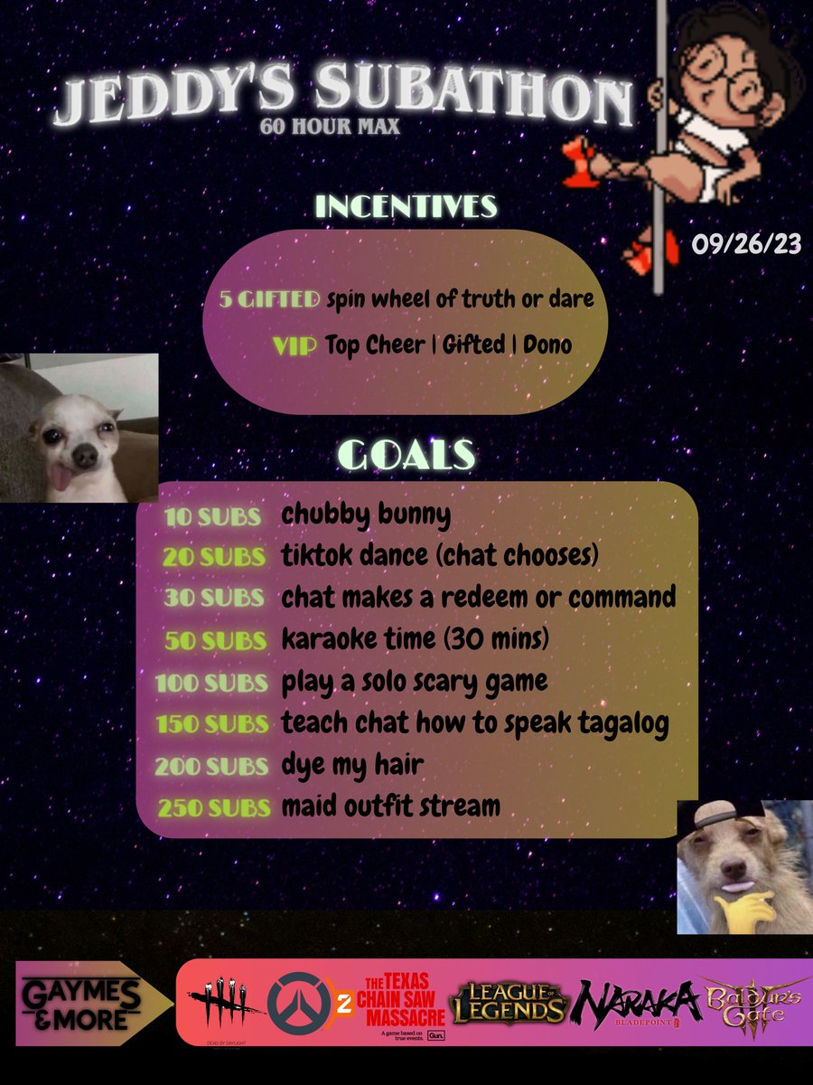 jedd_why's tweet image. SUBATHON tomorrow yuh 60 hour max! Be there or be square hehe