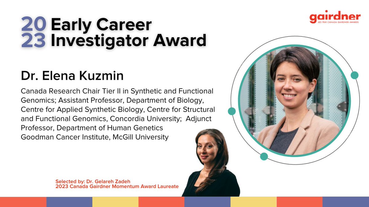 Congratulations to Dr. Elena Kuzmin! Dr. Kuzmin will present 'Complex genetic networks in yeast and human health' during the Laureate Lectures on Oct. 26. Details ➡️ bit.ly/2023_Laureate_…