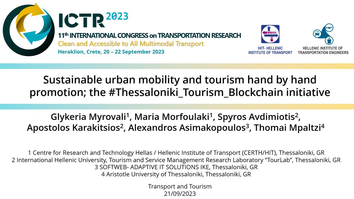 ThessTourBlock's tweet photo. @ThessTourBlock was presented in the framework of @ICTRGreece 2023 - the smart touristic card of #Thessaloniki is almost here! 

@Softweb_spot @HitCerth @InternationalHellenicUniversity @mythessaloniki https://t.co/1NFQSrFrPZ
