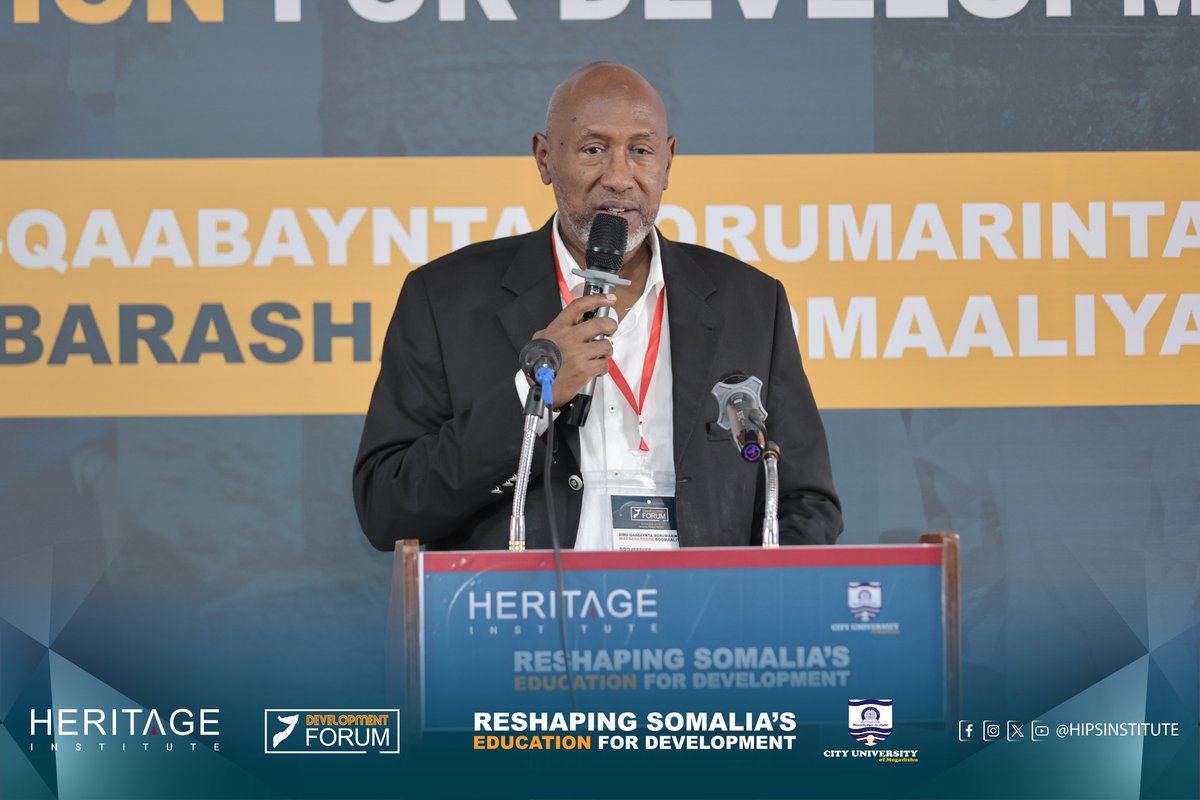 HIPSINSTITUTE's tweet image. Prof. Abdullahi Barise – Rector, City University of Mogadishu
#HeritageForum
#DevForum
#HIPS_CU
#waxbarashadu_waa_iftiin