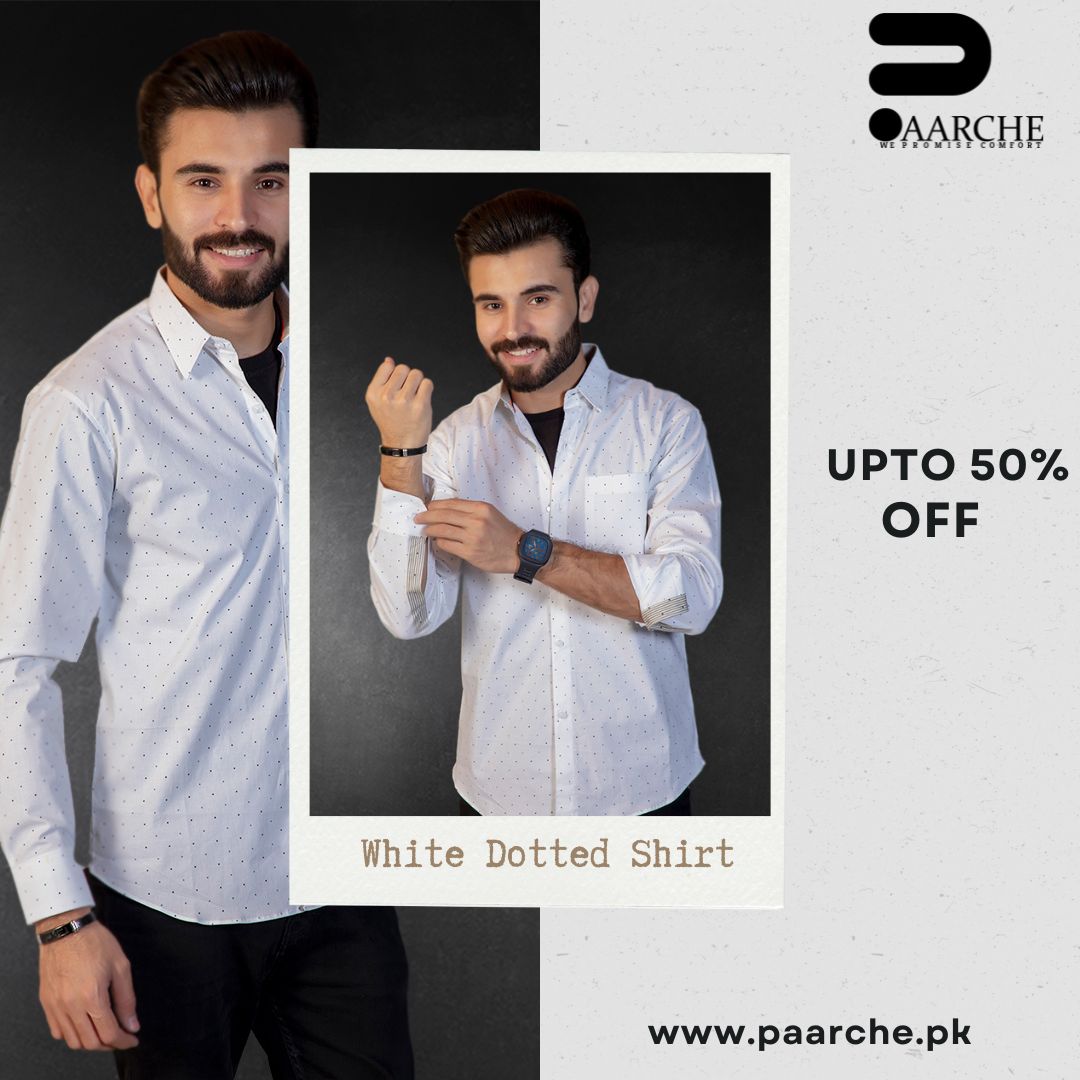 Paarche7's tweet photo. Introducing our White Small Dotted Casual Shirt – the perfect blend of classic charm and contemporary style!
Paarche Offers 7 Days Replacement Warranty
Just Visit &amp; Grab Your order Now
https://t.co/nUJEeL9YHZ
#shirts #GOLD #fashion #Pakistan #casual https://t.co/t2yaaN4UHV