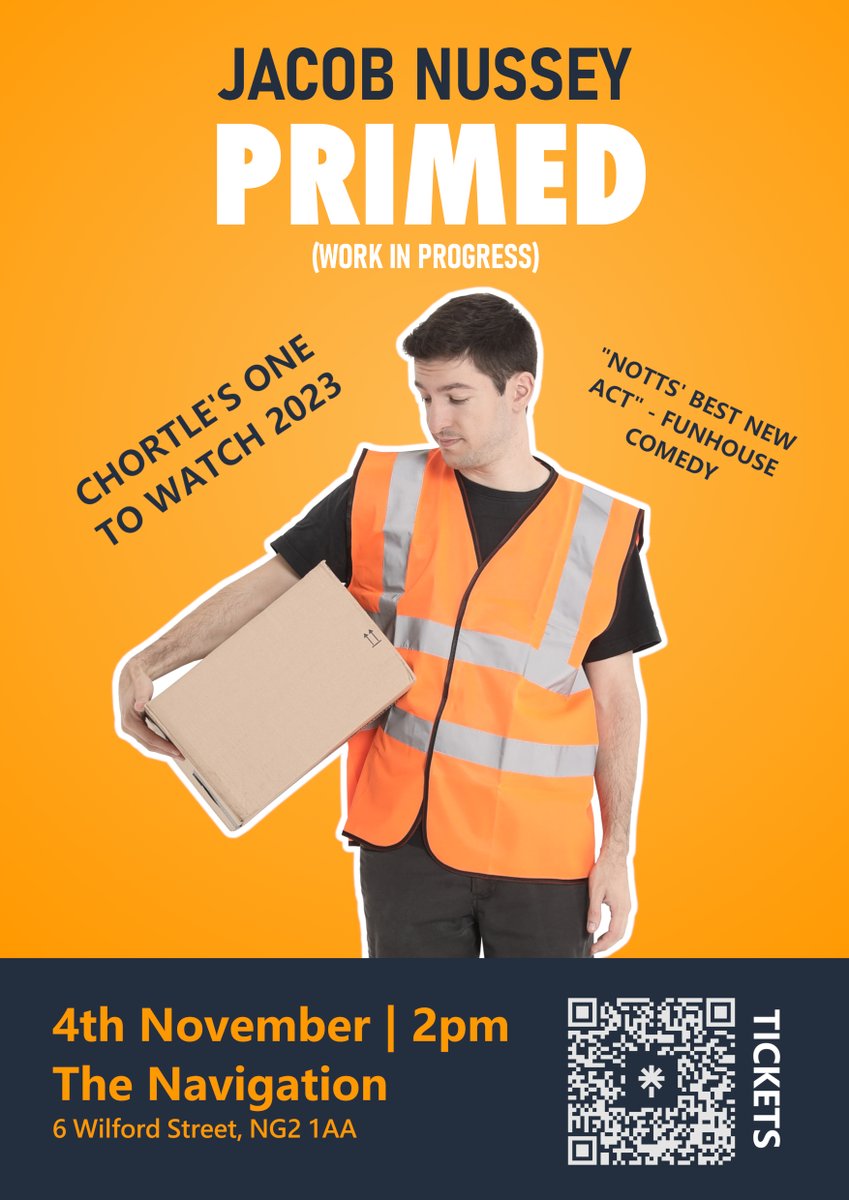 I've got my show <a href="/NottsComedyFest/">Nottingham Comedy Festival</a> on the 4th of November at 2pm!