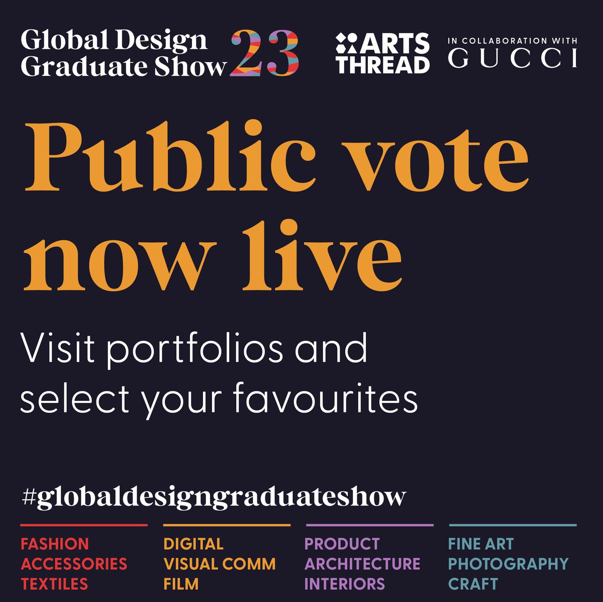 covcampus's tweet photo. We are thrilled that two of our graduates have been shortlisted in the prestigious #GlobalDesignGraduateShow 2023, in collaboration with @Gucci!
Learn more and cast your vote:
🌟 Dylan Smith https://t.co/2JJd1gBoLB
🌟 Hammad Akhtar https://t.co/XYovZpHgUF
@ARTSTHREAD https://t.co/WRwdKZi5a4