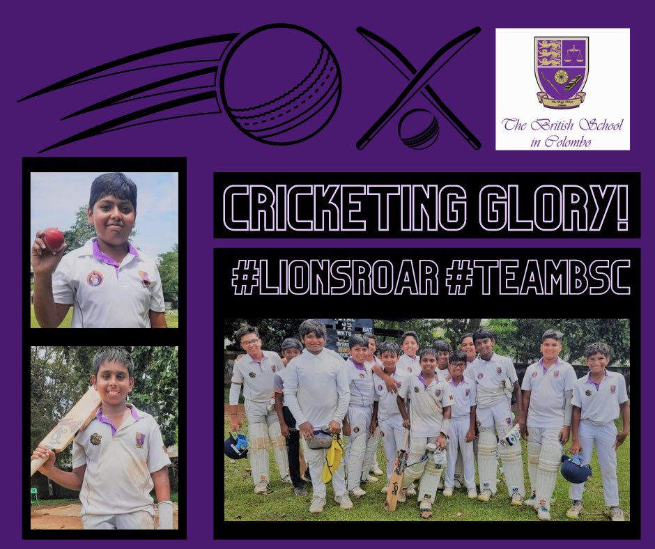 Great news from our BSC Under 13 cricketing heroes! The #BSCLions dominated their opponents for an 8 wicket win, and what an amazing performance it was🏏