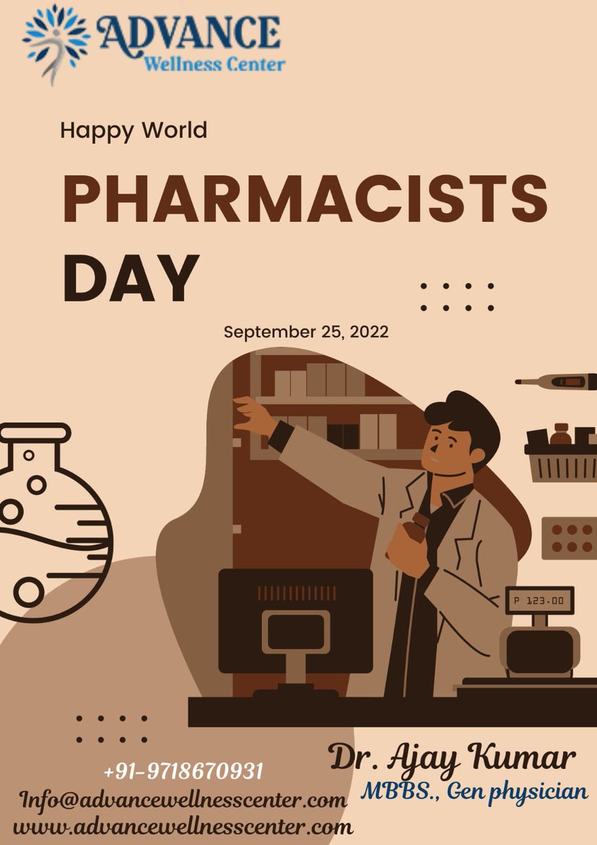 Advancewellnes7's tweet photo. On the occasion of World Pharmacist Day, I extend my heartfelt thanks to those who ensure that we remain healthy and happy through their dedication and hard work. Happy Pharmacist Day." "We know we
https://t.co/gtClVBvur0
#WorldPharmacistDay #Drajaykumar  #AWC #blooltest  #OPD https://t.co/bWT1jKgMcs