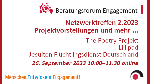 #OTD 26. September | Noch schnell anmelden: BfE-NETZWERKTREFFEN berlinweit - Austausch &amp; Vernetzung von Ehrenamtskoordinator:innen,  Projekten &amp; Partner:innen in Einrichtungen der Geflüchtetenhilfe ➔ beratungsforum-engagement.berlin/einladung-netz…

#MenschenEntwickelnEngagement #Flüchtlingsengagement
