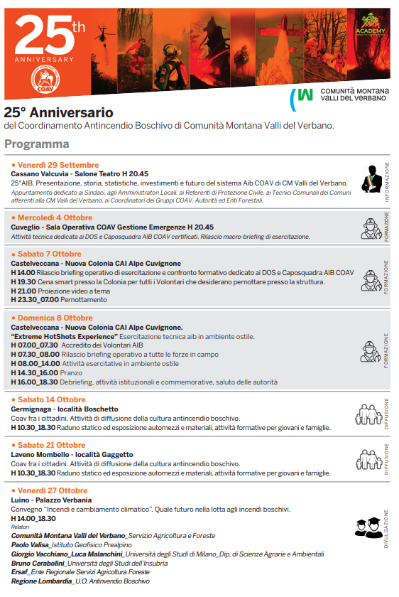 Il 𝐜𝐨𝐨𝐫𝐝𝐢𝐧𝐚𝐦𝐞𝐧𝐭𝐨 𝐯𝐨𝐥𝐨𝐧𝐭𝐚𝐫𝐢 𝐚𝐧𝐭𝐢𝐧𝐜𝐞𝐧𝐝𝐢𝐨 di Comunità Montana Valli del Verbano festeggia 25 anni. Ecco il programma ⬇️