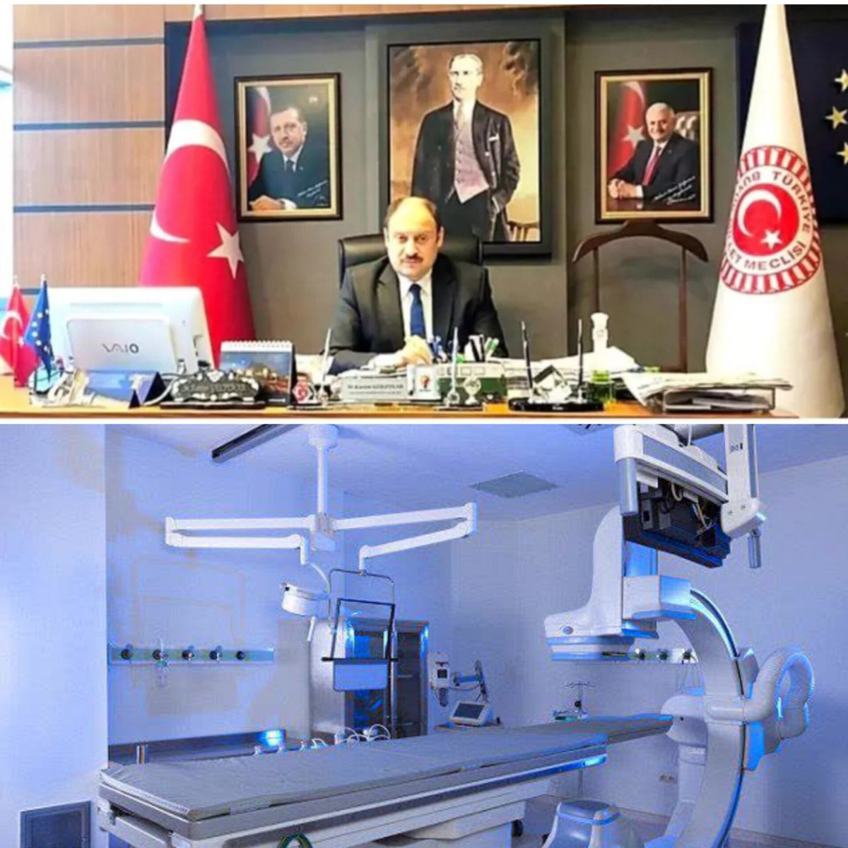 AK Parti Genel Başkan Danışmanı MKYK Üyesi Sayın.M Kasım GÜLPINAR’ın girişimleriyle koroner anjiyo ünitesi bugün ilk hastasını kabul ederek faal duruma geçti

Evet, SİVEREK'de bir GÜLPINAR adamın eseri ve emeği var. Bizler o GÜLPINAR adamdan razıyız ALLAH'ta razı olsun
<a href="/RTErdogan/">Recep Tayyip Erdoğan</a>