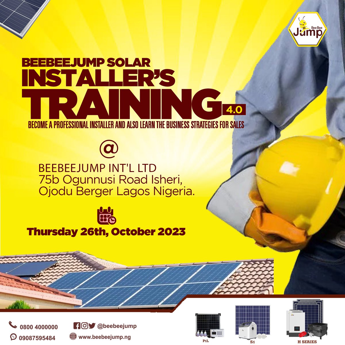 OCTOBER... INSTALLER'S TRAINING 4.0
You asked for it, here it comes!!!
October 26th, 2023.
Watch out for more details.
#installation #installers #training #beebeejump #electricity #solar #Battery #inverter #DSTV
