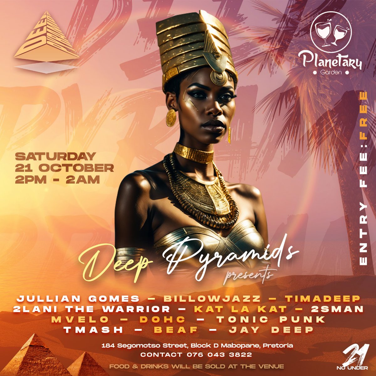 BillowJazz's tweet photo. Deep Pyramids is back, and we're thrilled to unveil the spectacular lineup for our upcoming event. Brace yourselves for a night of pure deep house magic like no other! 

See you on the dance floor! 🇿🇦🇪🇬 https://t.co/bl0sluYKCB