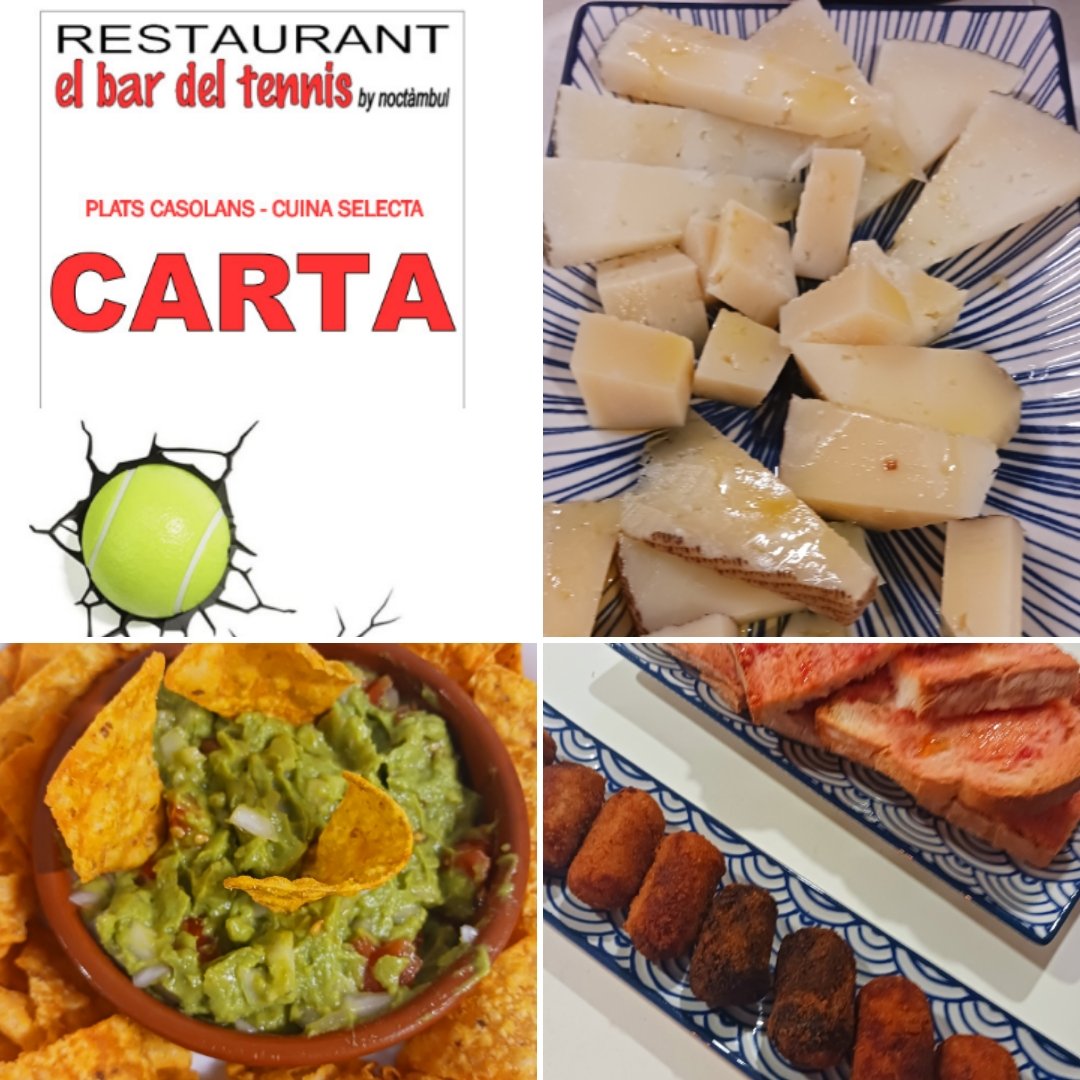 RECORDEU, Menú diari TOTS els dies !!!

#RestaurantdelTennis🍽️🎾
#l_horadelVermut🍸 #TapesiCuinaSelecta🧀 #PlatsCasolans🥗 #MenuCapdeSetmana🍳🍗
#JugarMenjarBeure🎾🌭🍺
#ServeideBaralesPistes🍻🎾 
#haagendazs🍦 #elgelatdelsgelats🍨 #arrosalrestaurantdeltennis🥘
#parking_gratuit🅿️