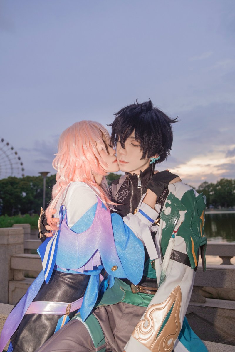 HiReima's tweet photo. So cute <3 
#DanMarch #cosplay #HonkaiStarRail #danheng #March7th https://t.co/eR4PvzNwEh