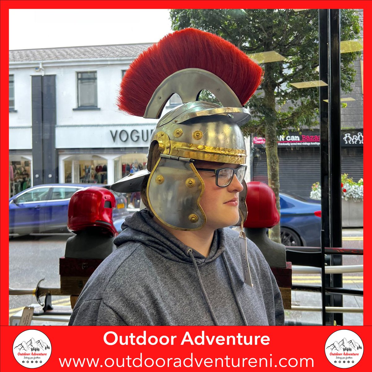 OutdoorAdvNI's tweet photo. 🗡️ Our Gladiator's 18th birthday gift from Mum! ⚔️ Check out our epic replica swords, shields, and more at https://t.co/M68ghIRda9. Some items in-store only! 🛡️🎂 #Gladiator #OutdoorAdventure #Ballymena #MovieMemorabilia 🎉🏬 https://t.co/VaoADiS3jV