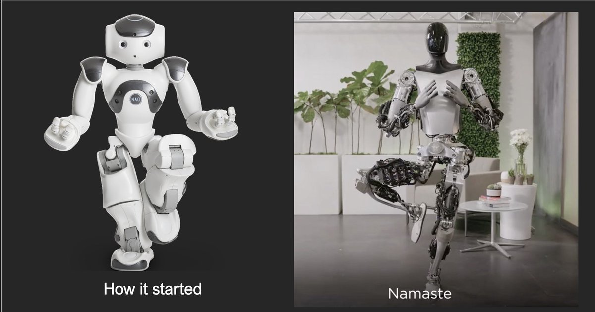 @elonmusk Congrats, Elon! 🙌 Nao's been 'Namaste-ing' like a pro for a while now. Let's keep the good energy flowing! 🙏😄 #PositiveRobotics #tech4good #UnitedRoboticsGroup