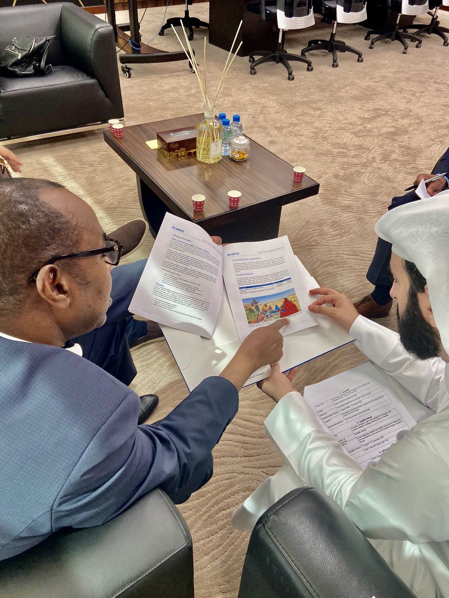 AMB_Affey's tweet photo. Productive warm discussion today in #Doha with Nawaf Al Hammadi of #Qatar charity to support @Refugees response to the emergency situation in Ethiopia as a result of the conflict in #LASANOD  and the progressive #Shirika plan of Kenya.
@qcharityglobal is a solid partner of #UNHCR https://t.co/fC2azmiIBT