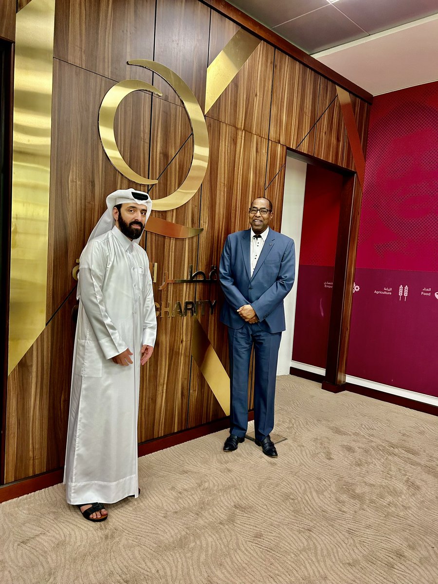 AMB_Affey's tweet photo. Productive warm discussion today in #Doha with Nawaf Al Hammadi of #Qatar charity to support @Refugees response to the emergency situation in Ethiopia as a result of the conflict in #LASANOD  and the progressive #Shirika plan of Kenya.
@qcharityglobal is a solid partner of #UNHCR https://t.co/fC2azmiIBT
