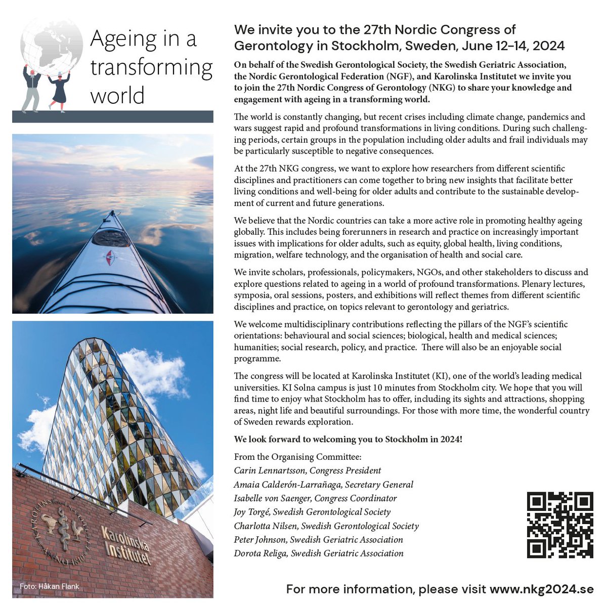 Amaia Calderón-Larrañaga (@amaiacalderon) on Twitter photo 📢Check the website of the 27th Nordic Congress of Gerontology taking place at <a href="/karolinskainst/">Karolinska Institutet</a> in June 12-14 2024 under the theme “Ageing in a transforming world” nkg2024.se #27NKG
🚨Call for abstracts will open on 2 October 2023, don't miss out! 📢Check the website of the 27th Nordic Congress of Gerontology taking place at <a href="/karolinskainst/">Karolinska Institutet</a> in June 12-14 2024 under the theme “Ageing in a transforming world” nkg2024.se #27NKG
🚨Call for abstracts will open on 2 October 2023, don't miss out!