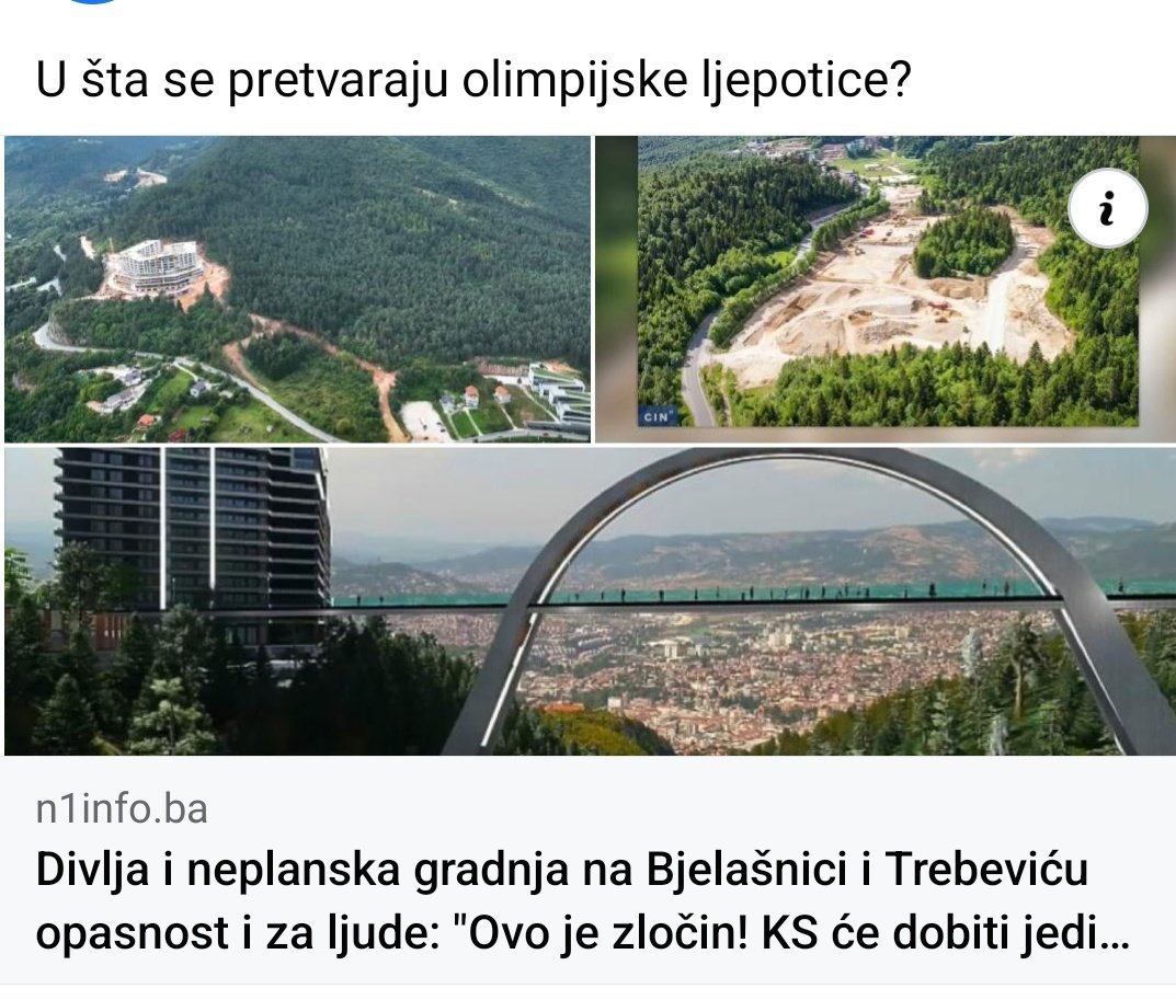 Gradnjom na Trebevicu osim sto KS ostaje bez dijela pluća ugrožavaju se 'Bistrička vrela', bez kojih grad ostaje bez pitke vode. Uz Trebevic, Vlast u KS nije usvojila 'Deklaraciju za zaštitu izvorista Sarajevsko polje' i isto namjerava pretvoriti u građ. zemljiste.  REVOLUCIJA?!