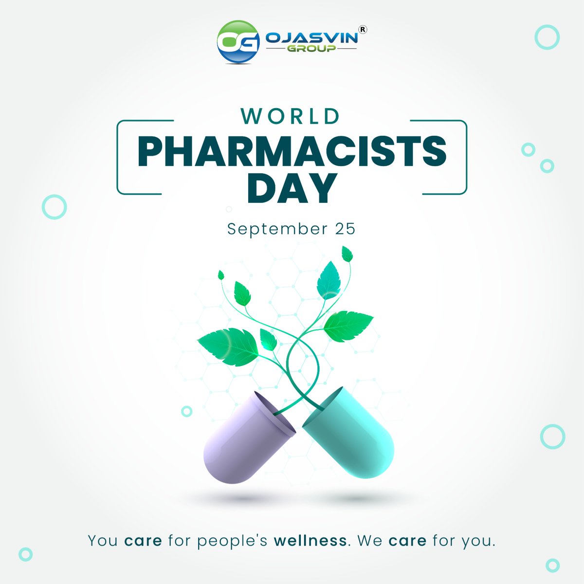 To the ones who turn pills into hope and prescriptions into wellness, Happy Pharmacist Day! 
#ojasvingroup #pharmacistsday #worldpharmacistsday #HealthcareHeroes #MedicationMatters
#MedicationMentors