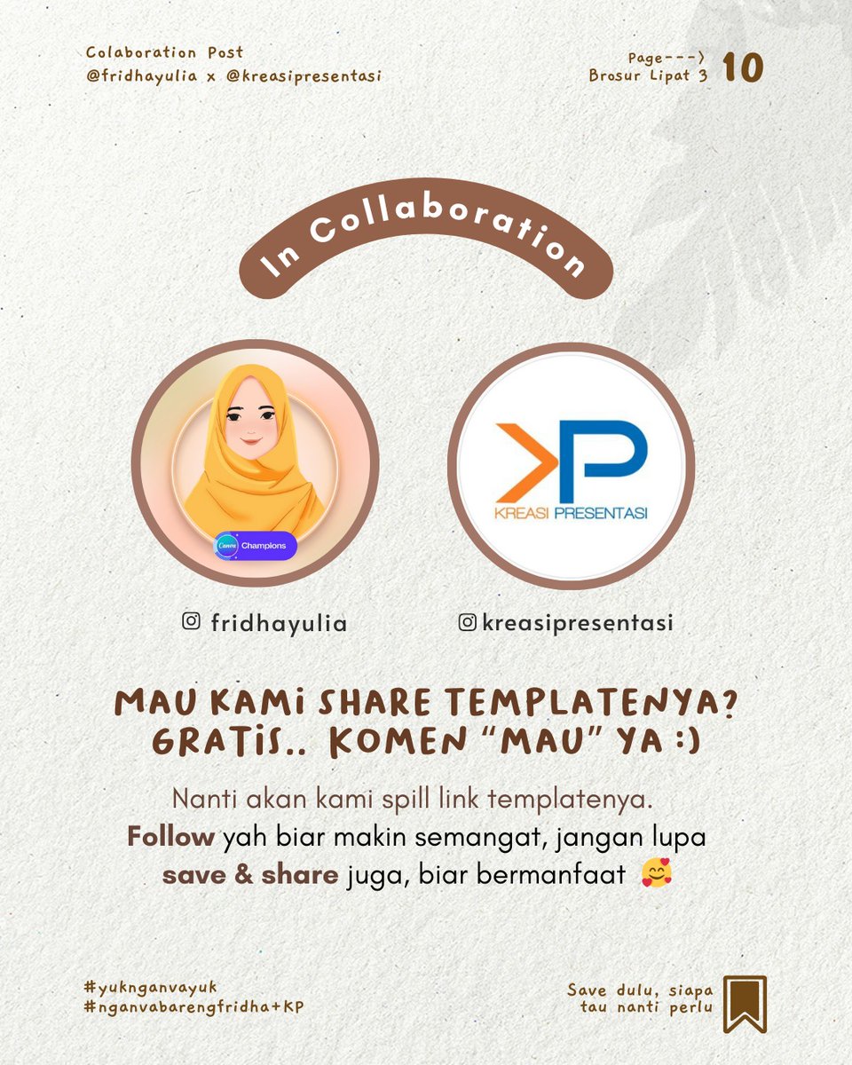 KreasiPrsentasi's tweet image. Info Inhouse Training:
0857 3333 0407 - (bit.ly/IHT-KP) - Bu Isti
Info Public/Private Training:
0812 3271 6030 – (bit.ly/Private_KP) - Mbak Ayu

In Collaboration Post:
@kreasipresentasi
@kreasipresentasi
@fridhayulia
@fridhayulia

#desainbrosur #tutorialdesain