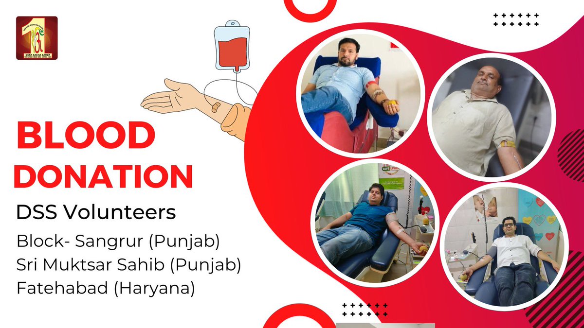 DSSNewsUpdates's tweet photo. Following the preachings of Saint Dr Gurmeet Ram Rahim Singh Ji Insan, #DeraSachaSauda volunteers are donating blood for patients in need. Kudos to their noble efforts and dedication to make a difference together. #BloodDonation #GiftOfLife https://t.co/2InqAxBI1K