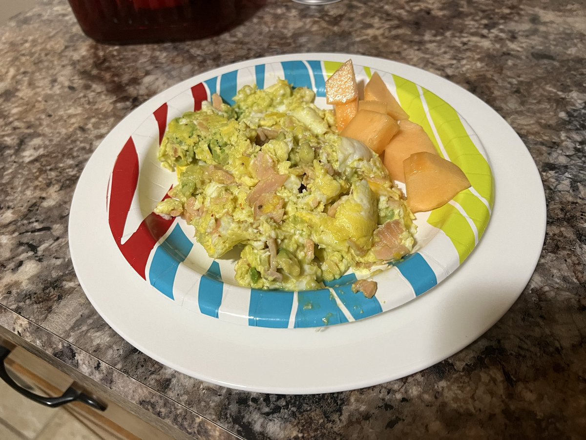 Dan66012's tweet photo. Almost Dr. Seuss, green eggs and salmon.  Dan I Am https://t.co/9e3IzvpUir