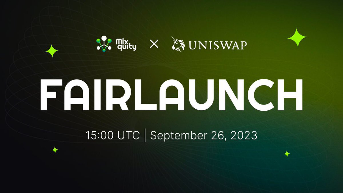 0xBclub's tweet photo. .@Mixquity将在2023年9月26日晚23点在@Uniswap上公平发射🚀
这里是你需要知道所有关于#Mixquity的信息👇:
以下为 Thread 🧵
#Mixquity #Rebase #Ethereum #FairLaunch https://t.co/1t1hnOVYCP